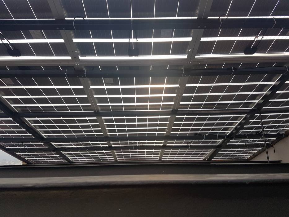 Sistema solar de interconexión a CFE con paneles traslúcidos., Vumen mx Vumen mx Roof