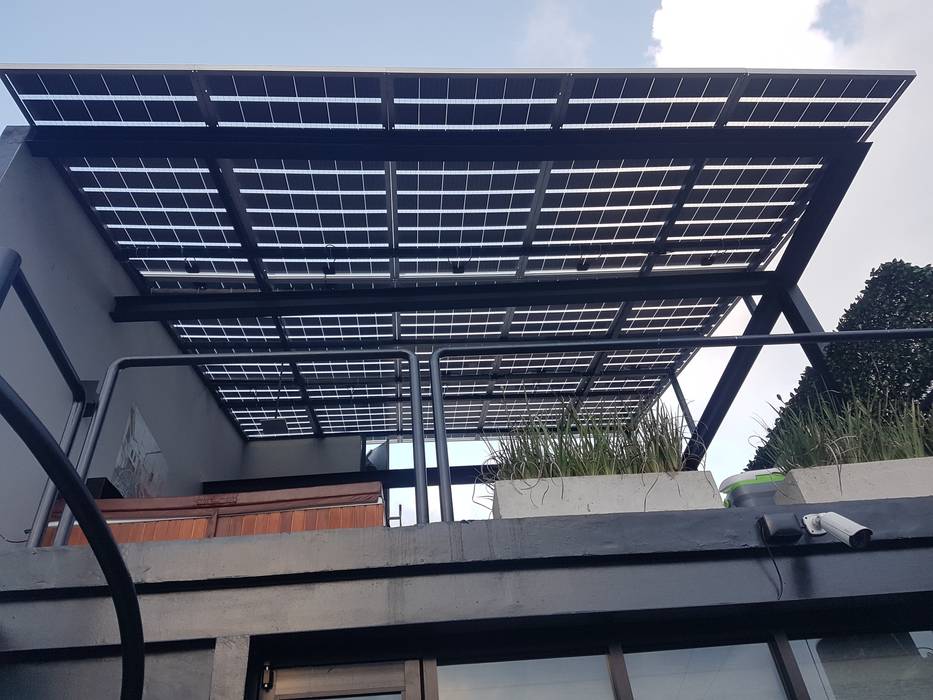 Sistema solar de interconexión a CFE con paneles traslúcidos., Vumen mx Vumen mx Techos