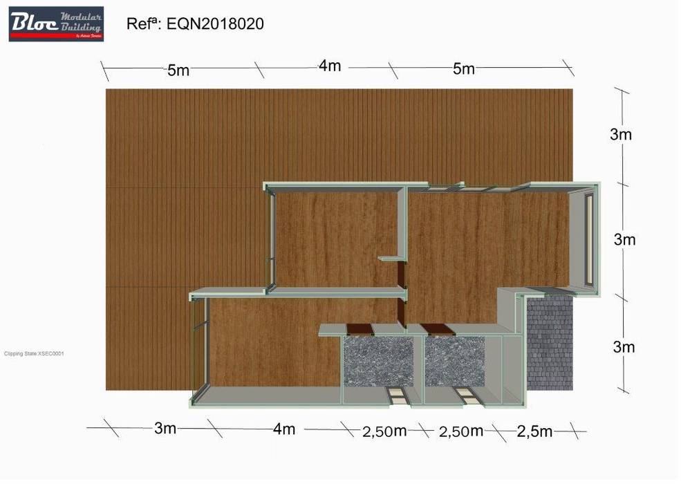 Casa Modular modelo BLOC LINEA T2 de 54 m2 , BLOC - Casas Modulares BLOC - Casas Modulares