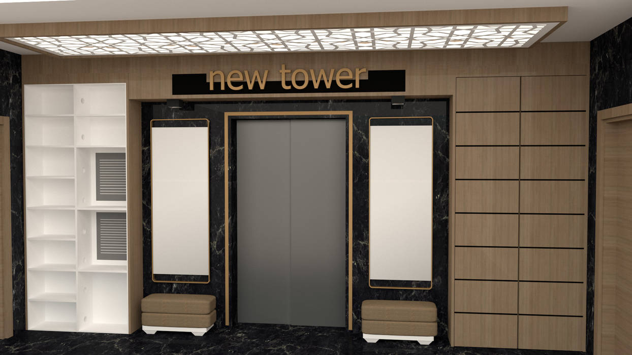 NEW TOWER DENİZLİ BİNA GİRİŞİ, ANTRE TASARIM ANTRE TASARIM Modern Koridor, Hol & Merdivenler