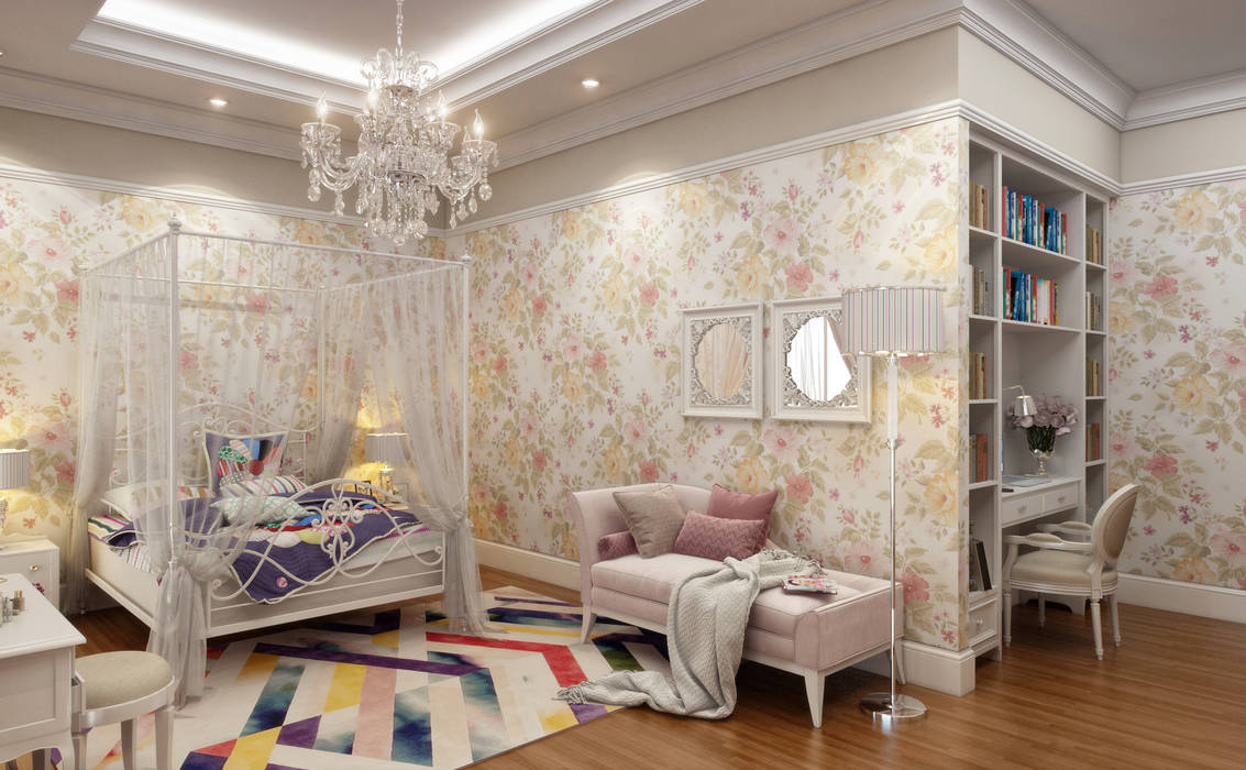 Girl Bedroom / Bilgah Villa Sia Moore Archıtecture Interıor Desıgn Small bedroom Solid Wood Multicolored sia moore,turnkey project,fitout construction,architectural,luxury design,amazing,designer,design,interior design,eclectic design,best design,perfect