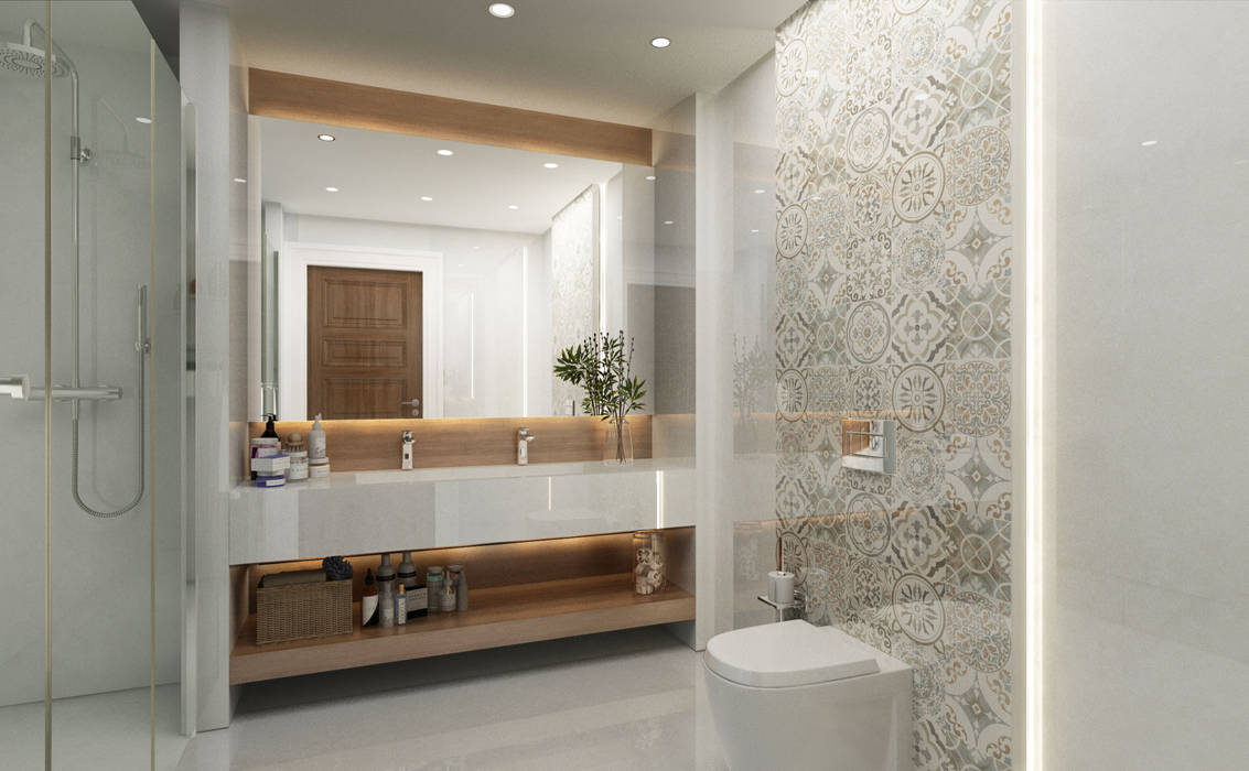 Banyo -1 / Göl Evi Sia Moore Archıtecture Interıor Desıgn Eklektik Banyo Mermer yazlık ev,3d modelleme