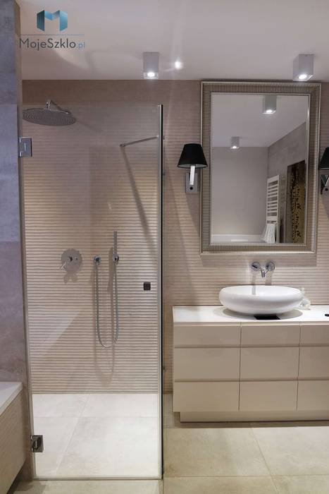 Kabina narożna na wymiar, Moje Szkło Moje Szkło Modern Bathroom Glass Bathtubs & showers