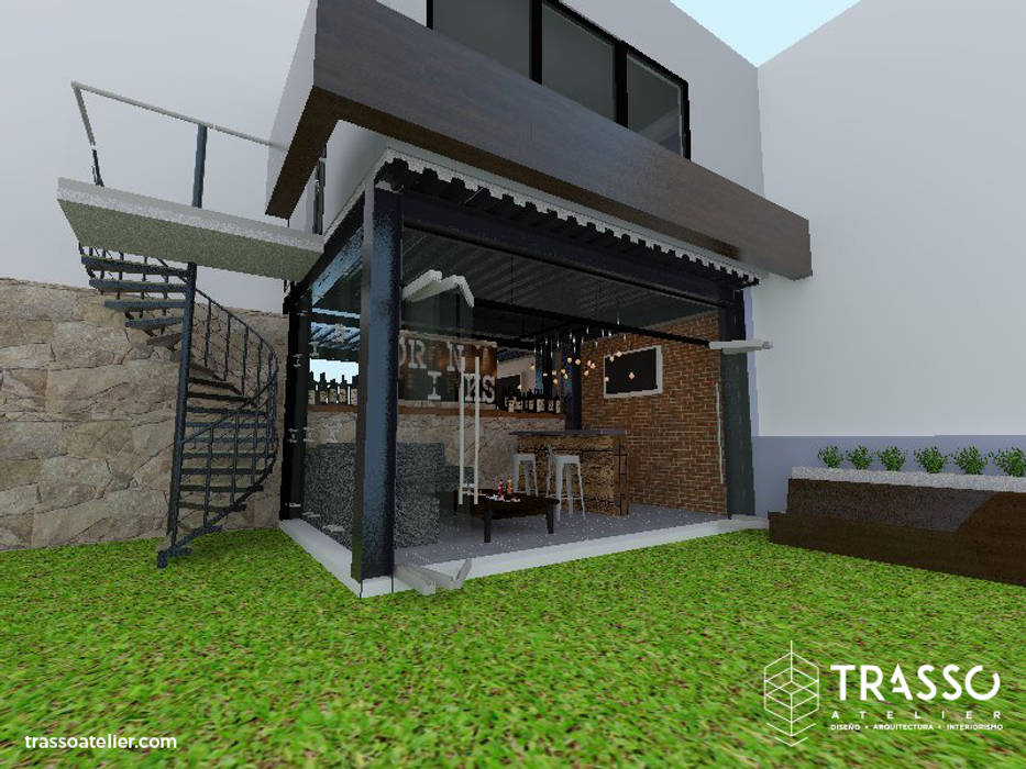 MANGLARES, TRASSO ATELIER TRASSO ATELIER Industrial style balcony, veranda & terrace