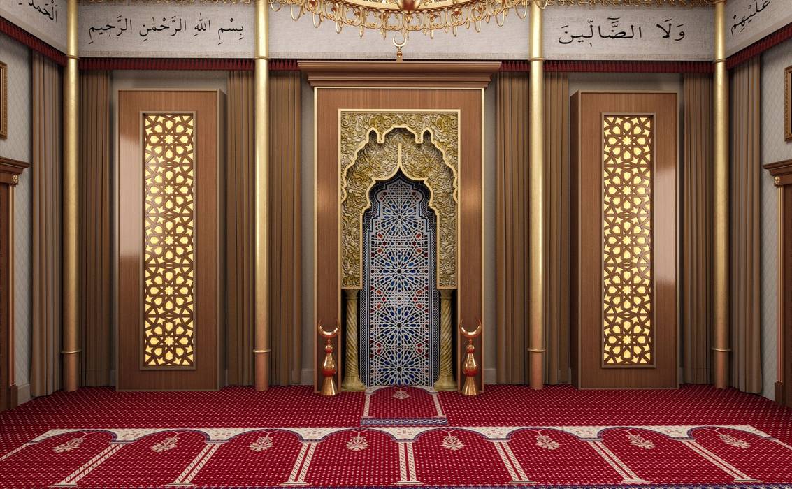 Prayer Room / Ramadan Majlis Sia Moore Archıtecture Interıor Desıgn Estudios y despachos de estilo mediterráneo Madera Acabado en madera siamoore,fitout,contractor,ramadan
