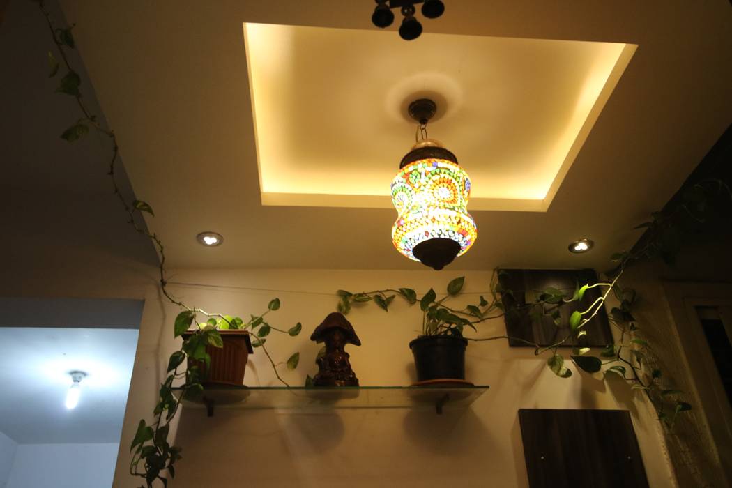 Elegant Corridor Space with Green Plants and Decorative Light Enrich Interiors & Decors Asian corridor, hallway & stairs