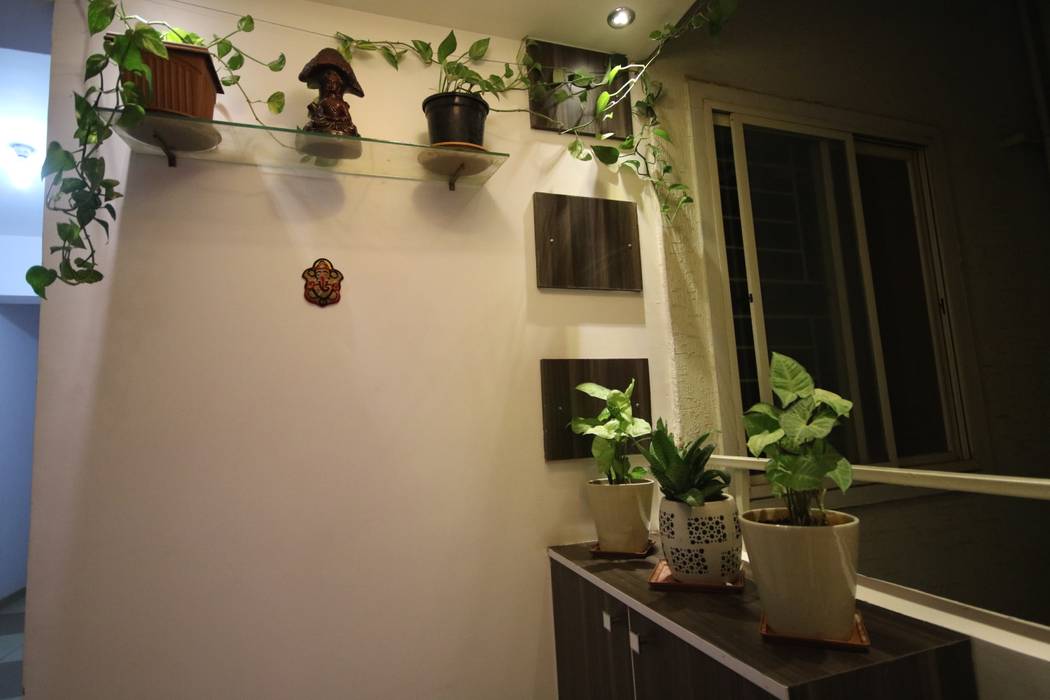 Elegant Corridor Space with Green Plants and Decorative Light Enrich Interiors & Decors Asian style corridor, hallway & stairs