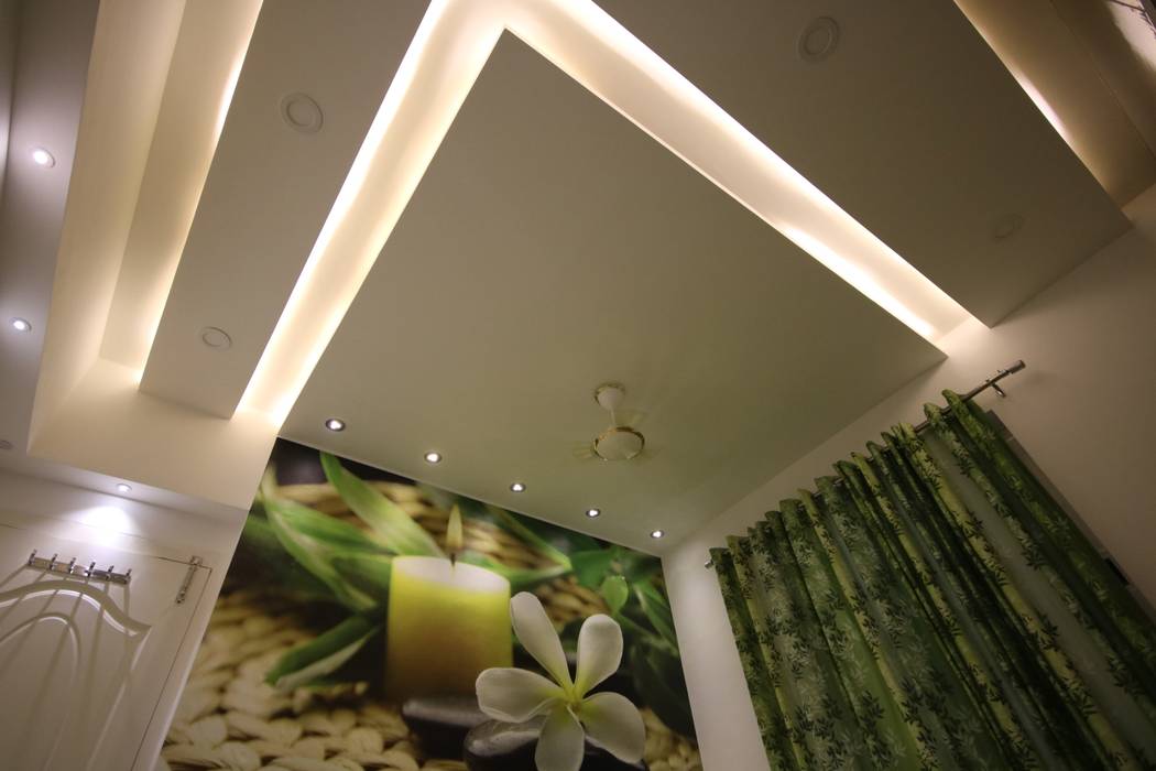 Guest bedroom—warm light—false ceiling view by enrich ...
