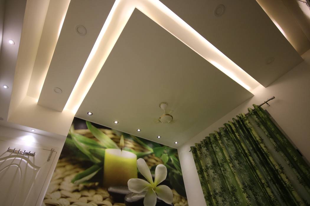 Guest Bedroom - Warm Light - False Ceiling View Enrich Interiors & Decors Small bedroom