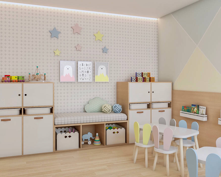 Espaço Kids, Ana Julia Tavares Arquitetura e Interiores Ana Julia Tavares Arquitetura e Interiores Phòng trẻ em phong cách Bắc Âu