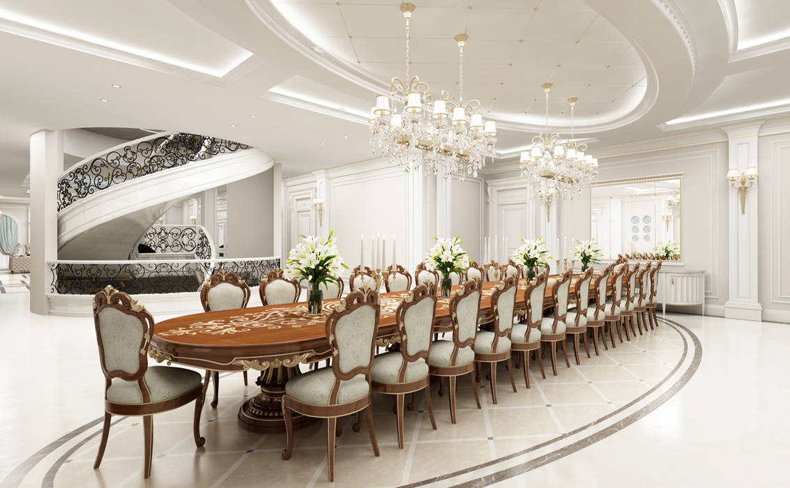 Dining Room - 2 / Majidi Palace Sia Moore Archıtecture Interıor Desıgn Ruang Makan Gaya Eklektik Parket Multicolored