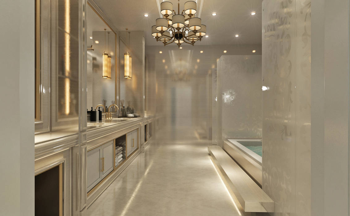 Master Bathroom - 1 / Majidi Palace Sia Moore Archıtecture Interıor Desıgn Baños de estilo ecléctico Mármol bathroom design,international firms