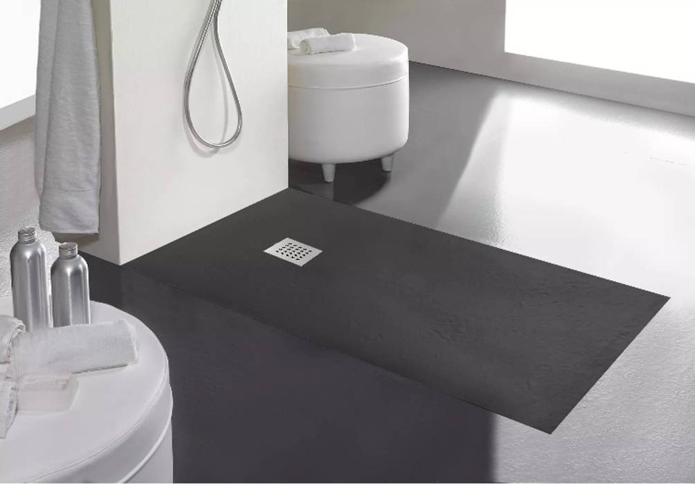 BONUSSI Piatto Doccia in Pietra Bonussi Ardesia Stone Side Nero Antracite Varie Misure GiordanoShop Bagno moderno Pietra Vasche & Docce