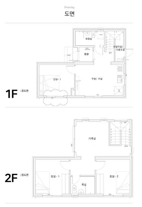 따뜻함이 깃든 새로운 보금자리_도면 공간제작소(주) 목조 주택 직사각형,개략도,평행 한,폰트,공학,계획,도표,기술 도면,삽화,그림