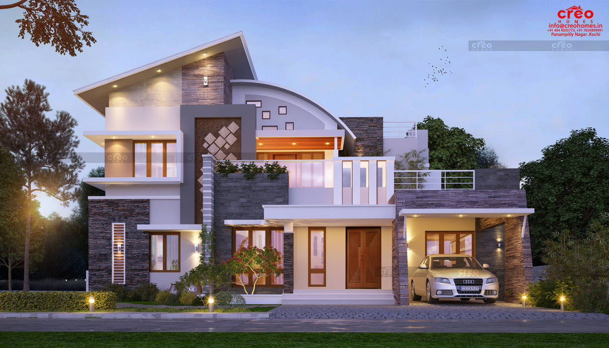 Best Home designers in Kochi, Creo Homes Pvt Ltd Creo Homes Pvt Ltd 발코니