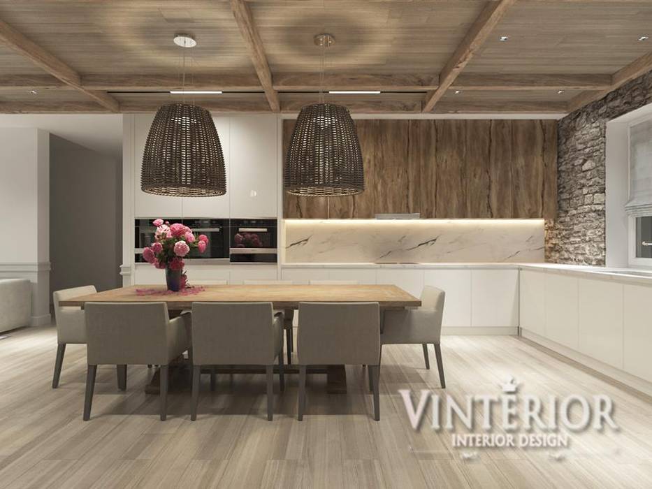 House in a modern style with elements of country, Bobritsa, Vinterior - дизайн интерьера Vinterior - дизайн интерьера Kitchen units