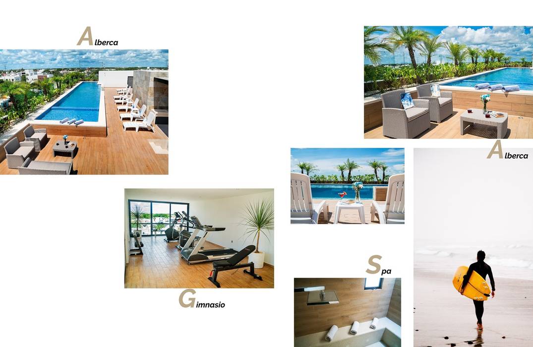 Opal Suites, Playa del Carmen, Andrea Loya Andrea Loya Тренажерный зал в тропическом стиле