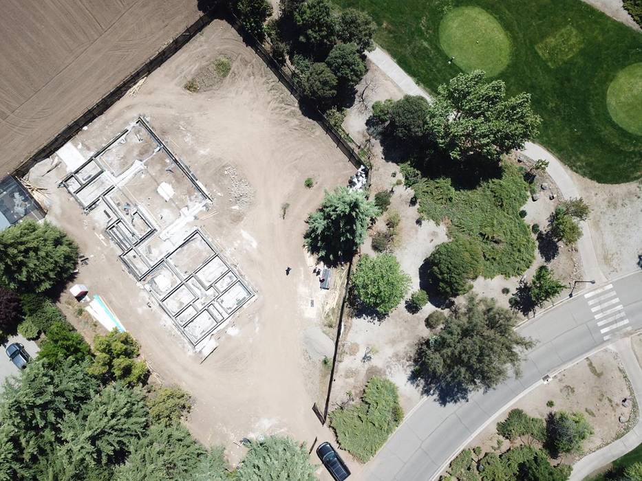 Vista de dron homify Casas unifamiliares parcela,construcción,casa