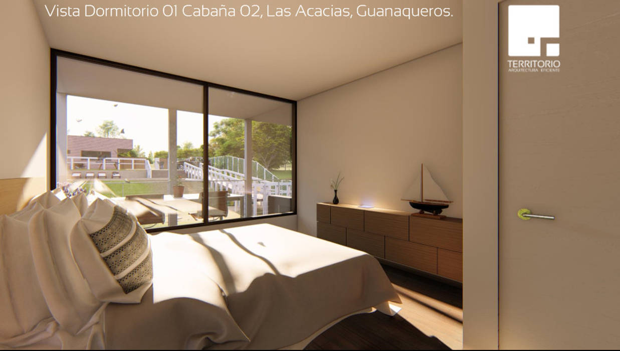 Cabaña 02 - Dormitorio Territorio Arquitectura y Construccion - La Serena Dormitorios de estilo moderno