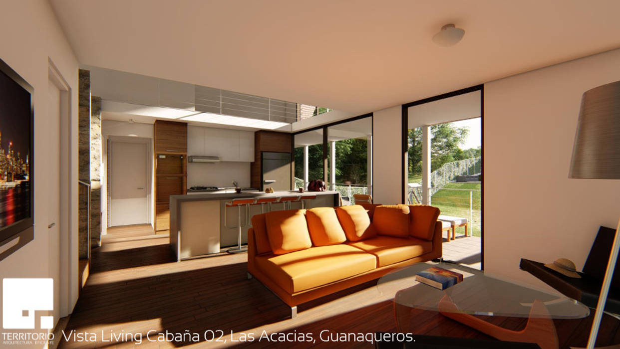 Cabaña 02 - Living Territorio Arquitectura y Construccion - La Serena Livings de estilo moderno