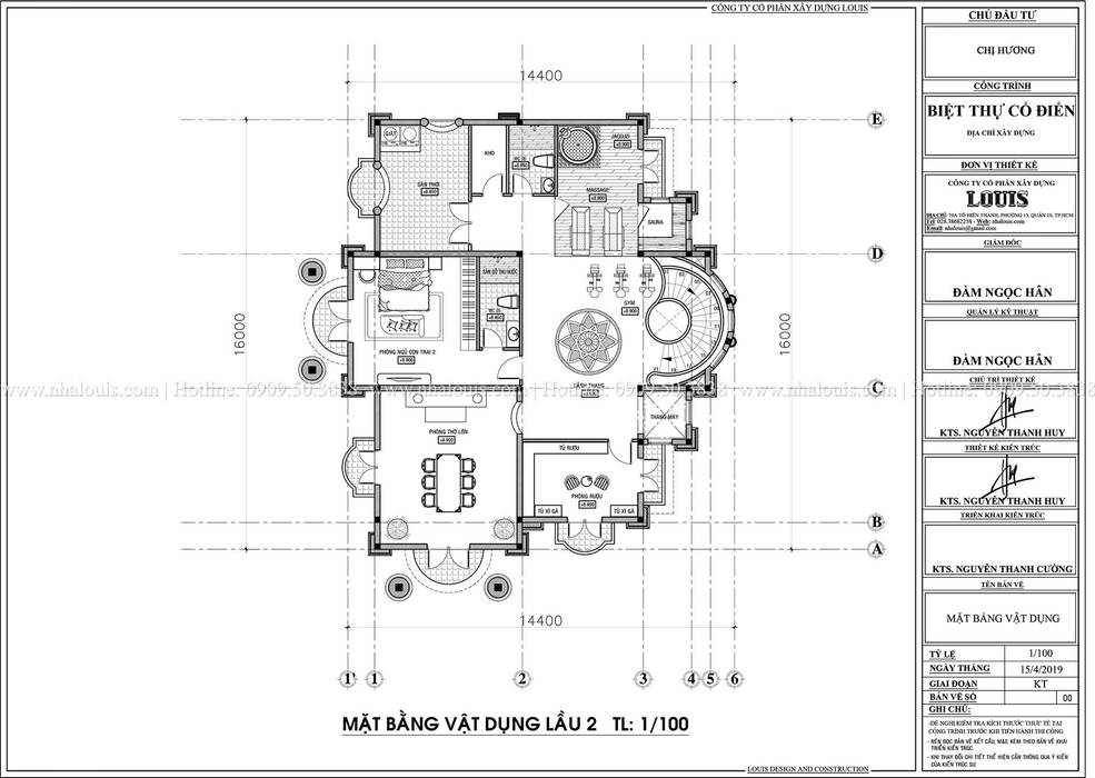 THIẾT KẾ BIỆT THỰ 3 TẦNG TÂN CỔ ĐIỂN ĐẸP XA HOA TẠI QUẢNG NGÃI, Công Ty Thiết Kế Xây Dựng LOUIS Công Ty Thiết Kế Xây Dựng LOUIS