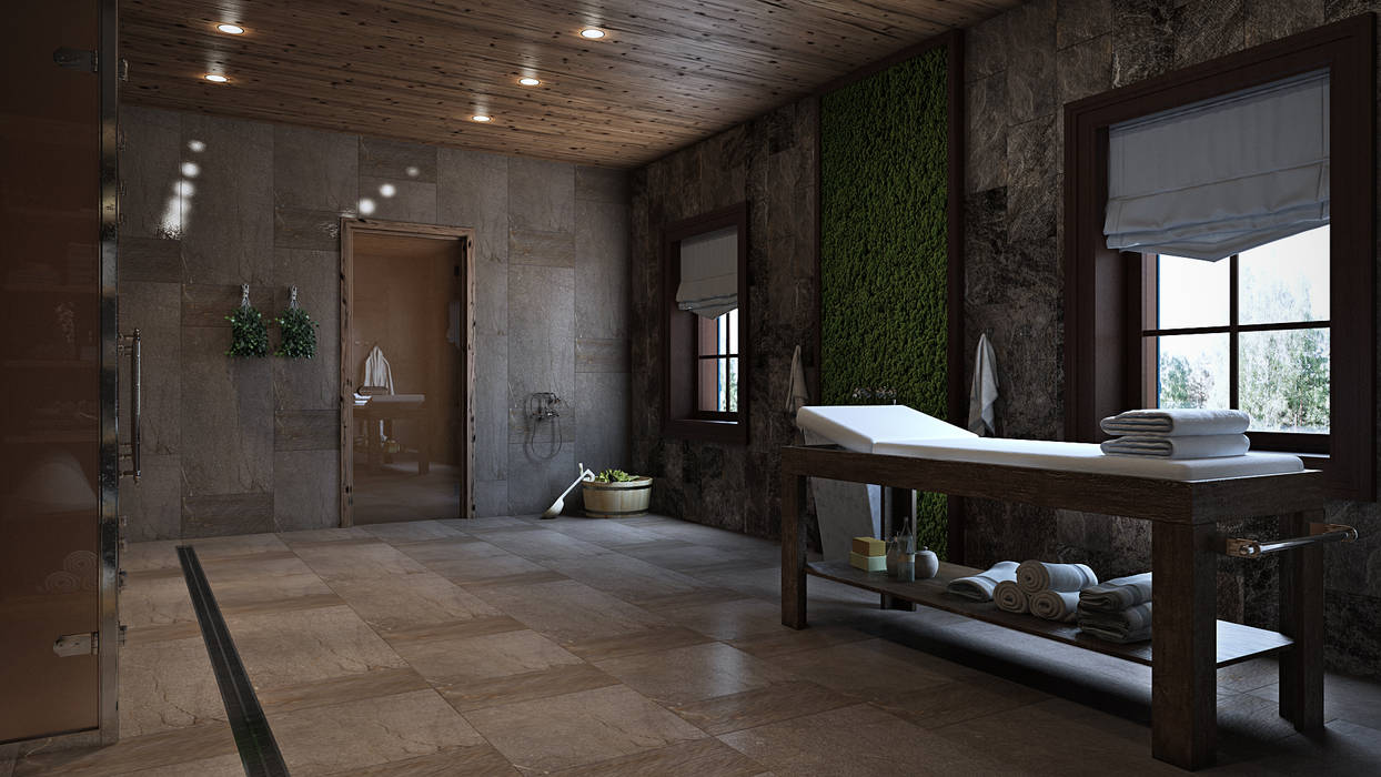 Bathhouse, mlynchyk interiors mlynchyk interiors مساحات تجارية خشب Wood effect فنادق