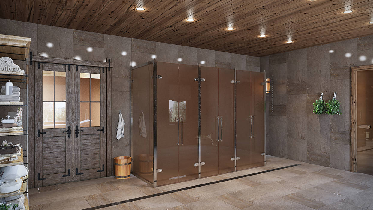 Bathhouse, mlynchyk interiors mlynchyk interiors مساحات تجارية خشب Wood effect فنادق