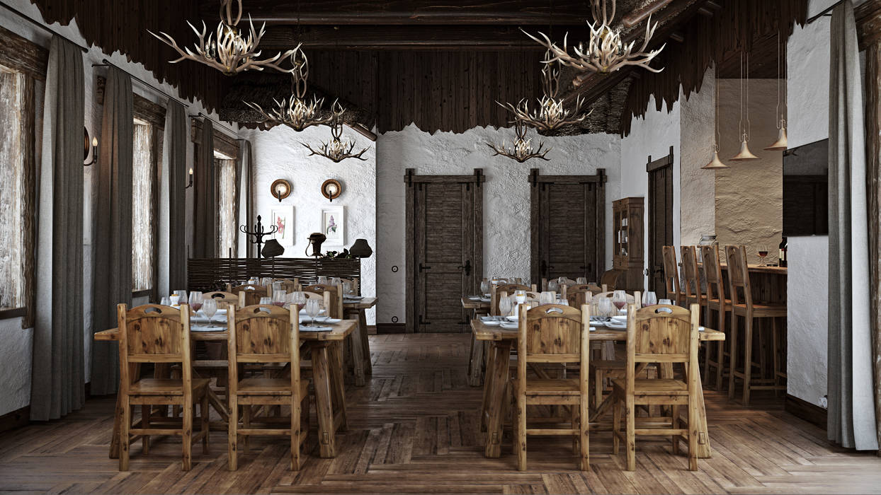 Корчма, mlynchyk interiors mlynchyk interiors مساحات تجارية خشب معالج Transparent مطاعم
