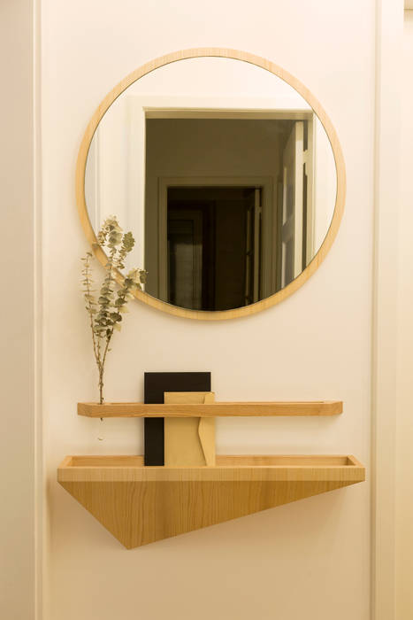 Remodelação T2 . Bairro de Alvalade, Lisboa Corredores, halls e escadas ecléticos por BL Design Arquitectura e Interiores Eclético