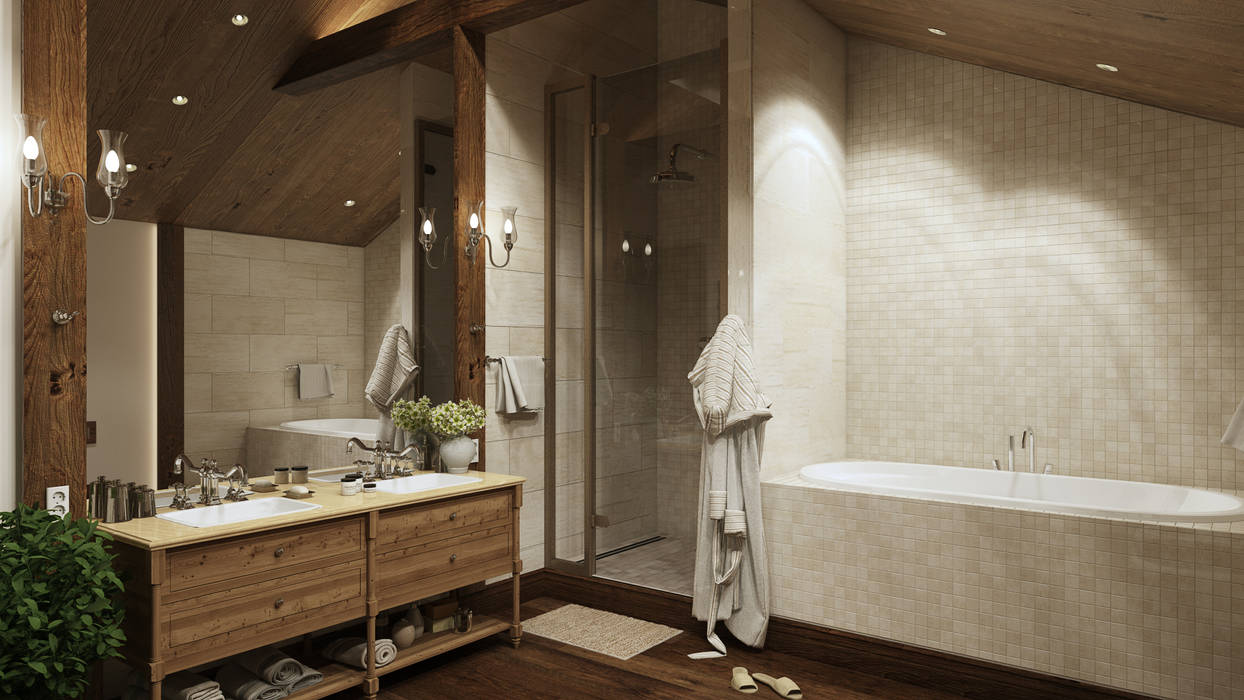 Guesthouse with SPA, mlynchyk interiors mlynchyk interiors حمام