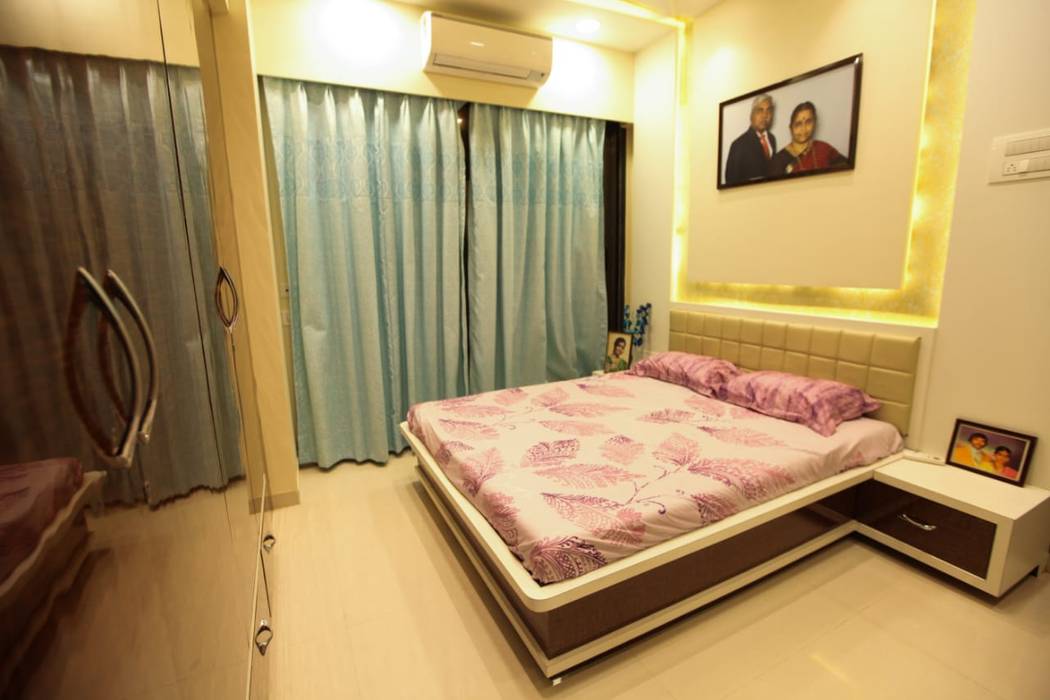 2 BHK home in Thakurli, Mumbai , Square 4 Design & Build Square 4 Design & Build Moderne slaapkamers