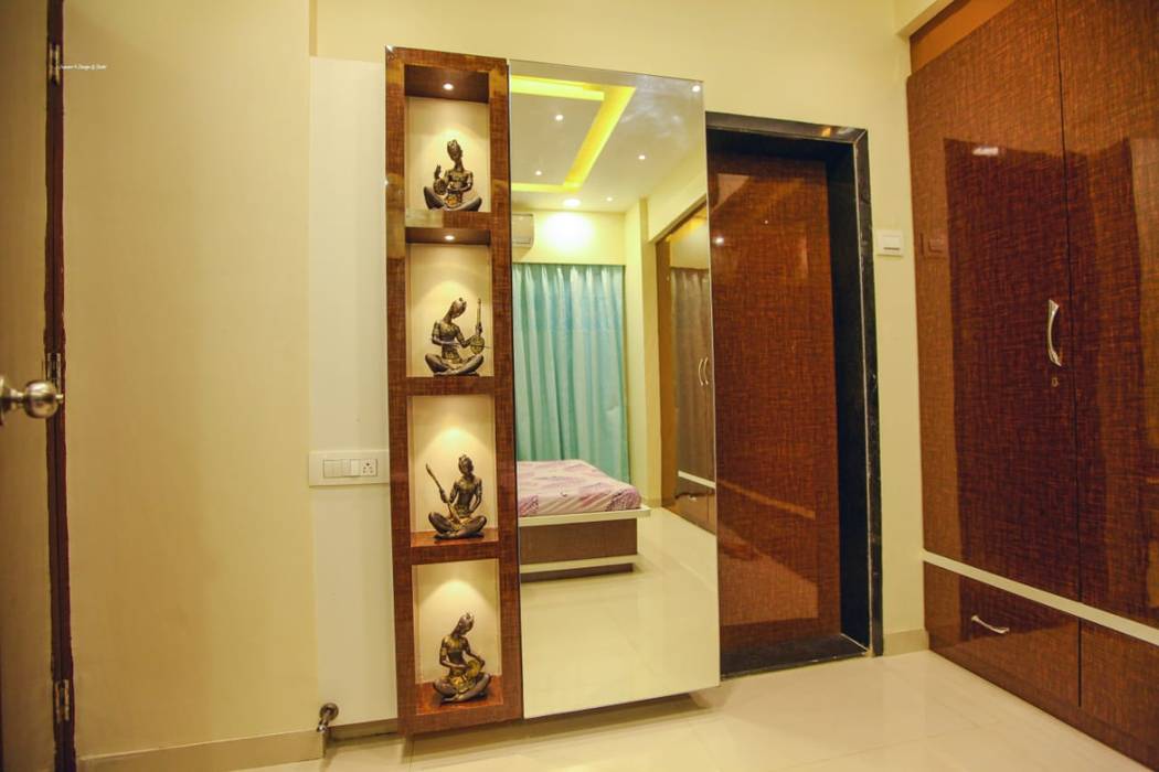 2 BHK home in Thakurli, Mumbai , Square 4 Design & Build Square 4 Design & Build Moderne slaapkamers