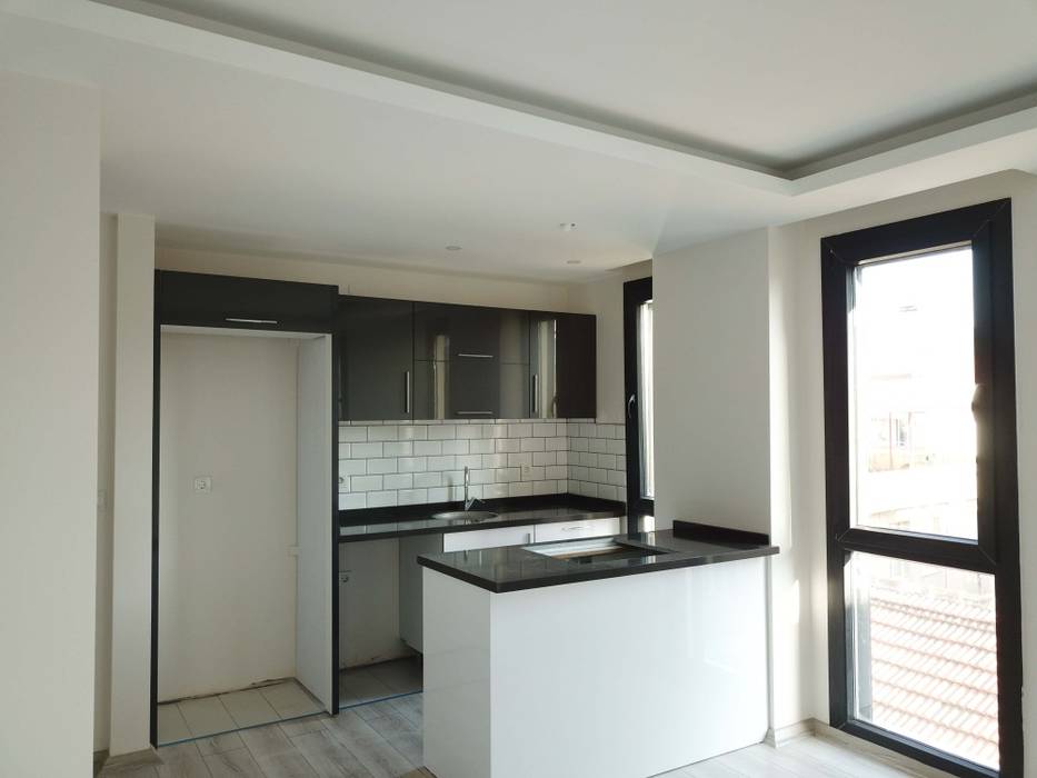 Özder Apartman Orby İnşaat Mimarlık Modern Oturma Odası Mermer mutfak