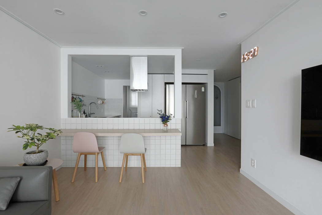도화 현대 29평 아파트 인테리어, 카멜레온디자인 카멜레온디자인 모던스타일 거실