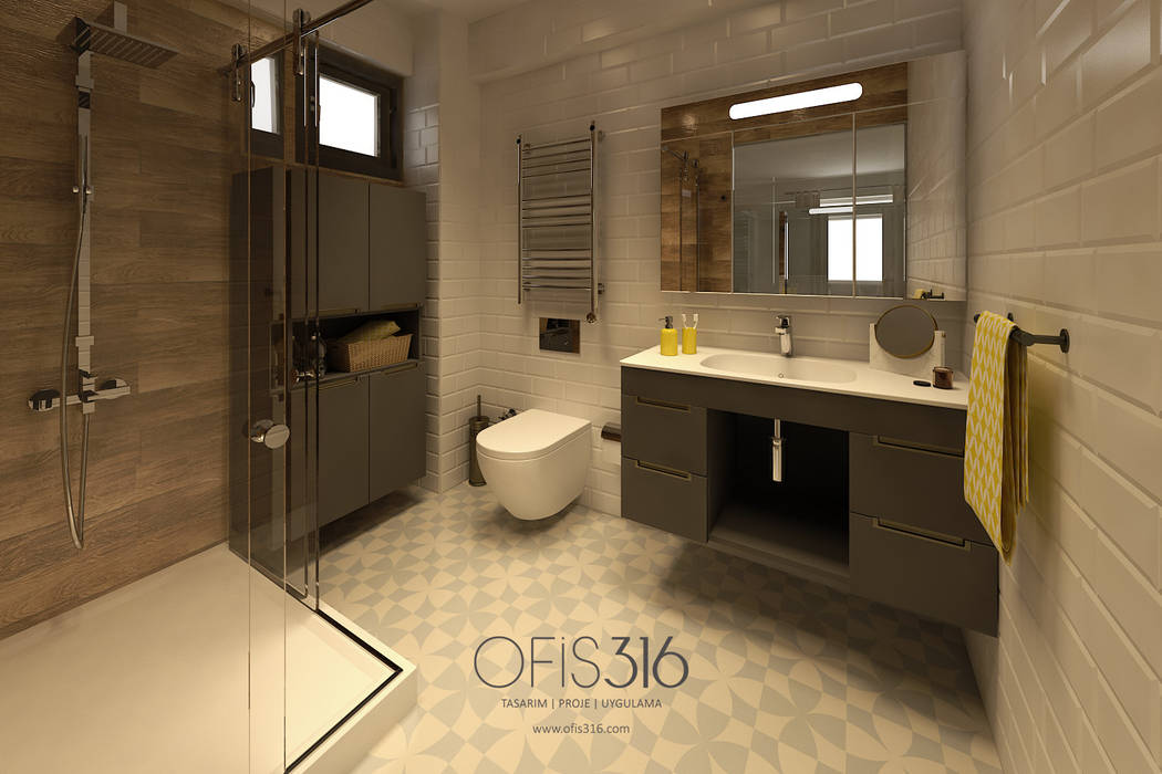 Ebeveyn Banyo // 3D homify Eklektik Banyo