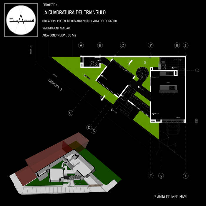 LA CUADRATURA DEL TRIANGULO, ESQUEMA ARQUITECTURA ESQUEMA ARQUITECTURA Casas unifamiliares Concreto