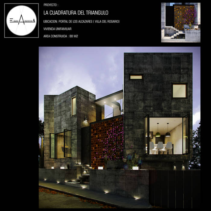 LA CUADRATURA DEL TRIANGULO, ESQUEMA ARQUITECTURA ESQUEMA ARQUITECTURA Casas unifamiliares Concreto