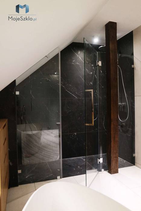 Kabiny wnękowe, Moje Szkło Moje Szkło Modern Bathroom Glass Bathtubs & showers