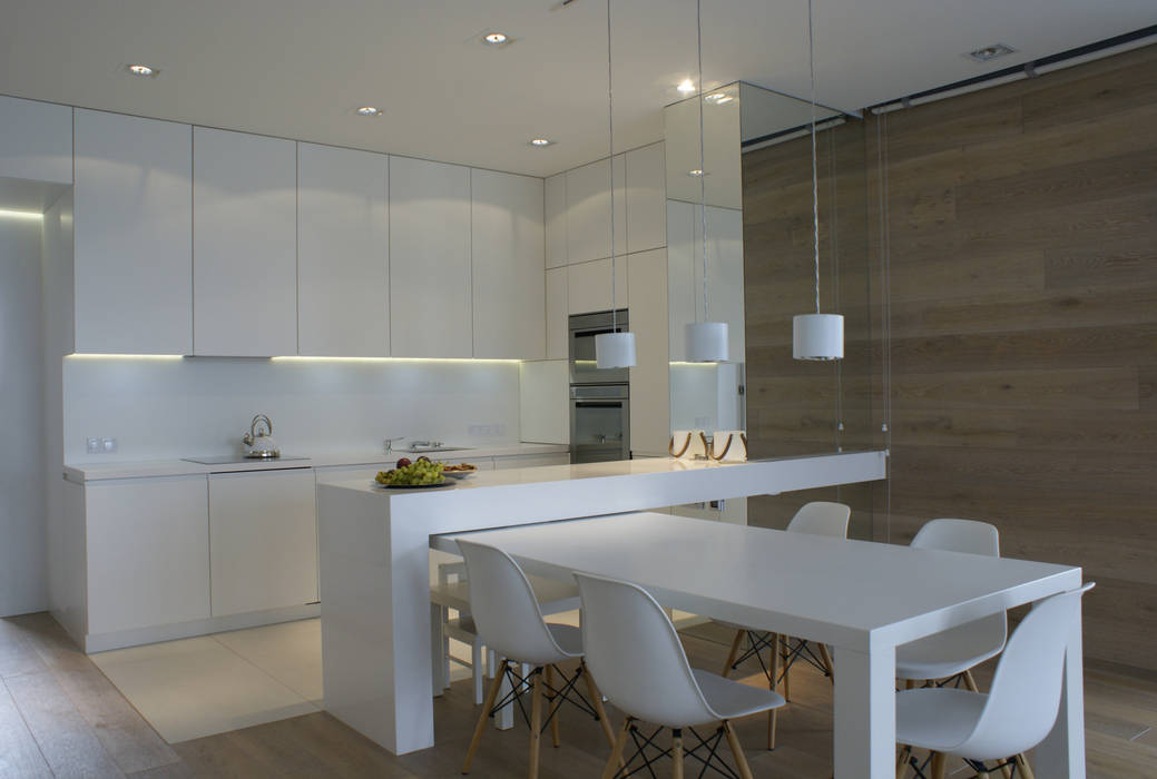 130m2 - żoliborz, t design t design Scandinavian style dining room