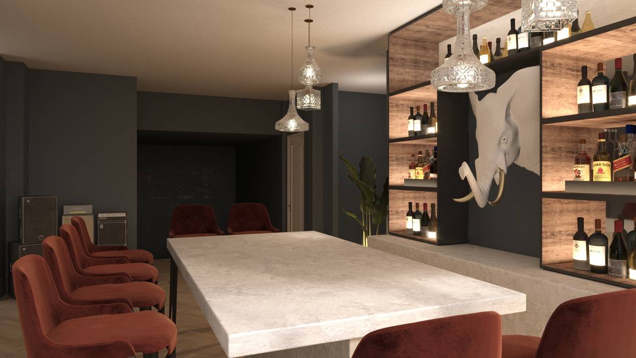 Diseño de bar para una vivienda privada Stockholm Barcelona Design - Interioristas en Barcelona Electrónica