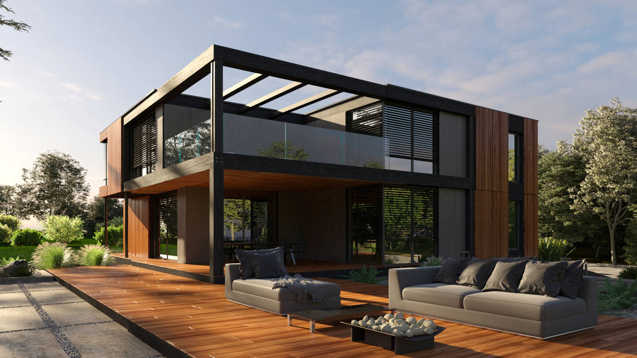 Prime 300, Константин Крюков Archiport Константин Крюков Archiport Terrace house Engineered Wood Transparent