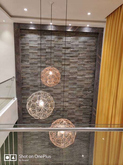 Water Fountain In Double Roof Wall Enrich Interiors Decors Modern Living Room Homify