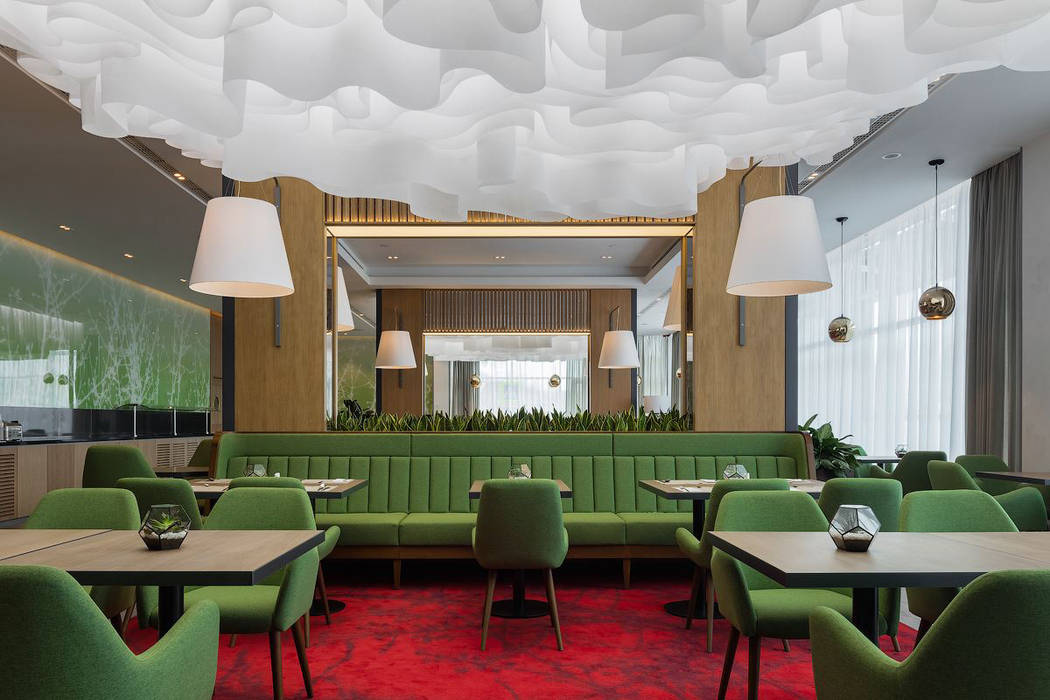 Оформление потолка в холле Hilton Hotel г. Новороссийск., Paper Design Paper Design 商业空间 飯店