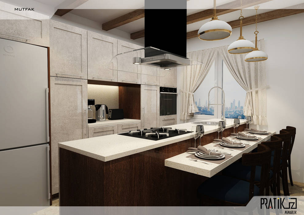 Mutfak, PRATIKIZ MIMARLIK/ ARCHITECTURE PRATIKIZ MIMARLIK/ ARCHITECTURE Mediterranean style kitchen