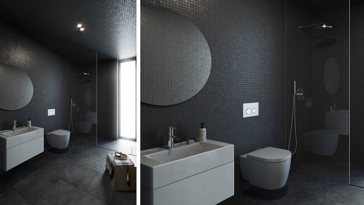 Moradia unifamiliar T3 em Loures (Casa NA), FMO ARCHITECTURE FMO ARCHITECTURE Bathroom سرامک