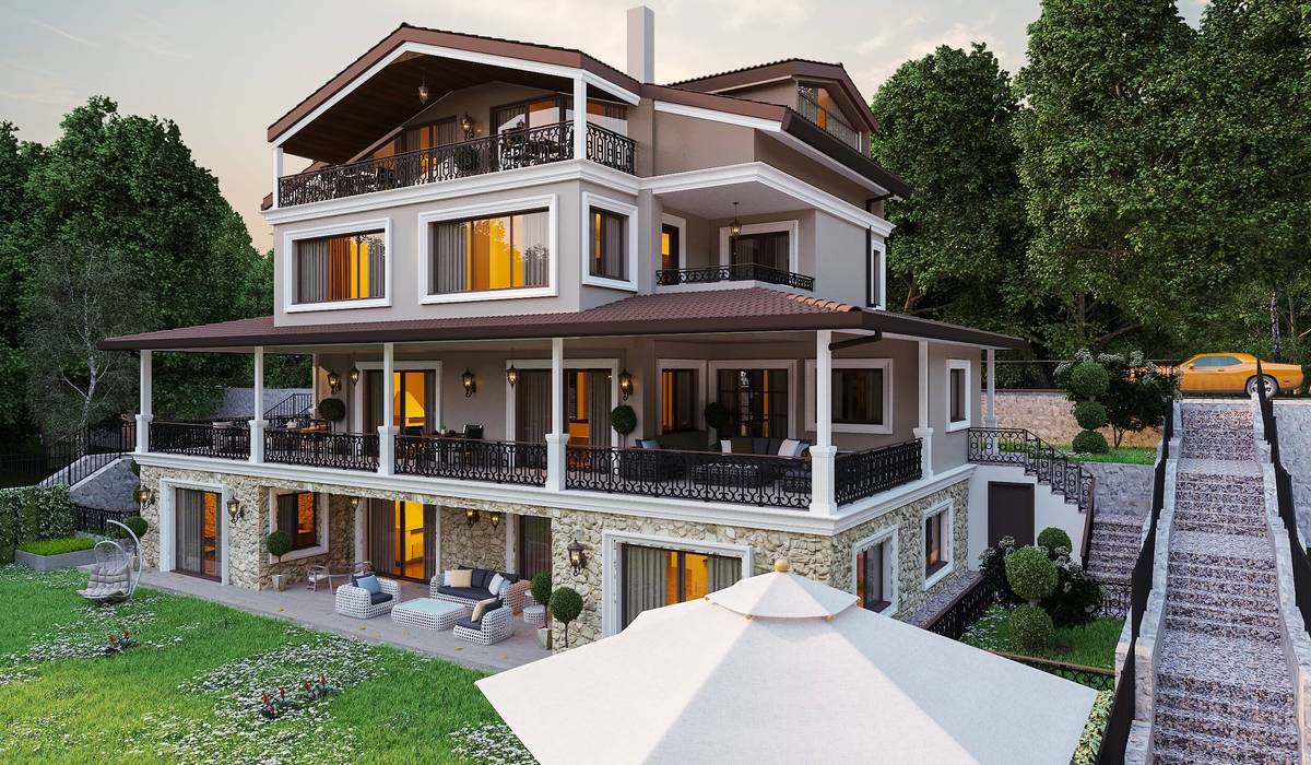 Ş. Öner villa ANTE MİMARLIK Villa villa tasarım,bahçe tasarım,peyzaj,dış cephe tasarım