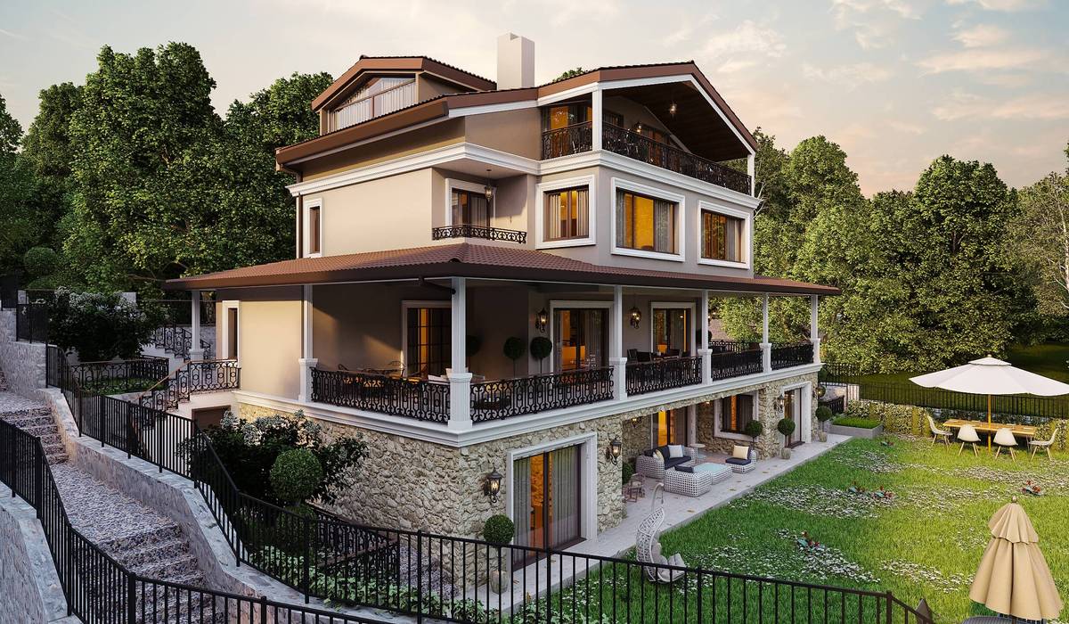 Ş. Öner villa ANTE MİMARLIK Villa villa tasarım,bahçe tasarım,peyzaj,dış cephe tasarım