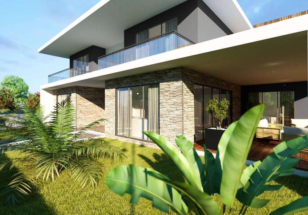 Oruç Villa ANTE MİMARLIK Modern Evler villa tasarım,bahçe tasarım,peyzaj,dış cephe tasarım