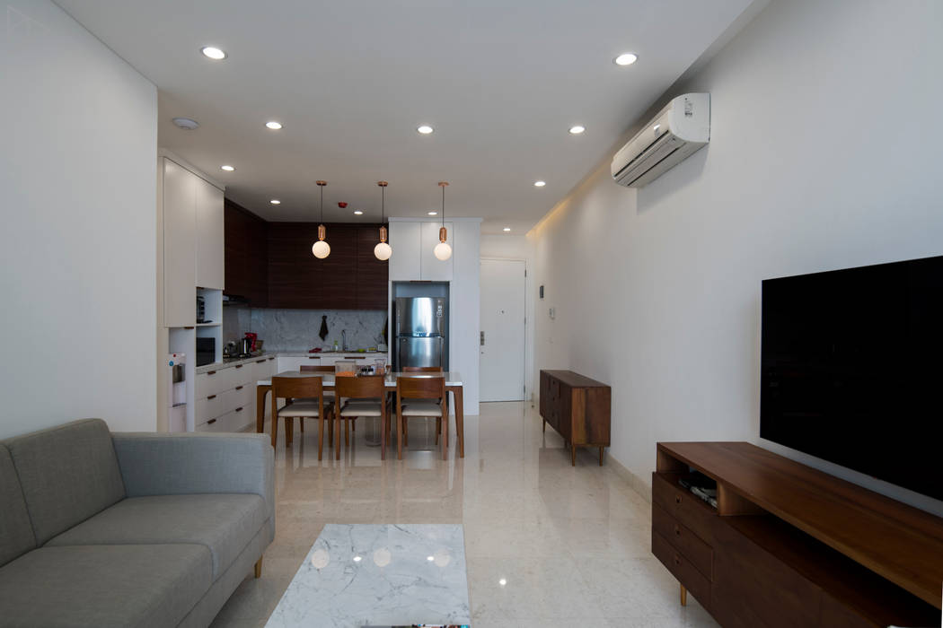 Living Room TIES Design & Build Ruang Keluarga Minimalis