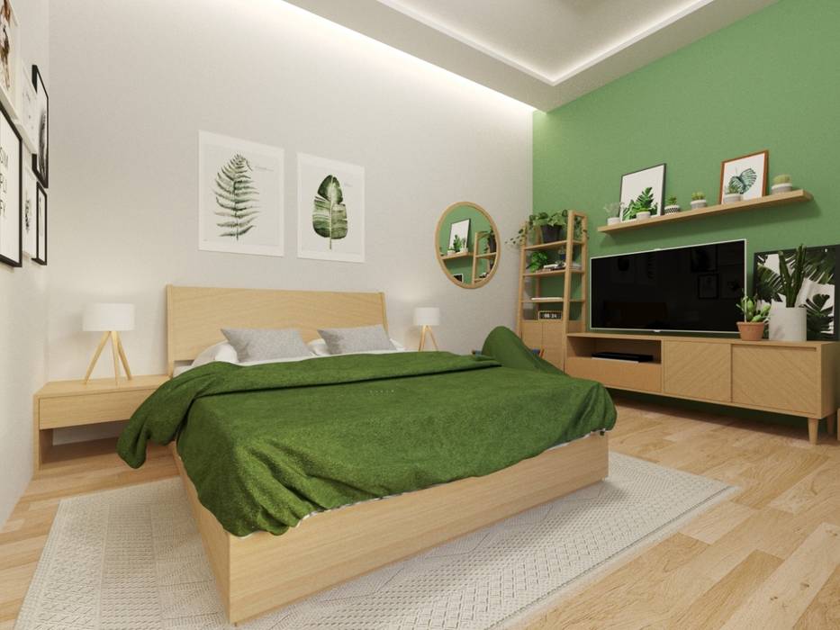 Interior kamar tidur nuansa kayu viku Kamar Tidur Gaya Skandinavia Kayu Brown